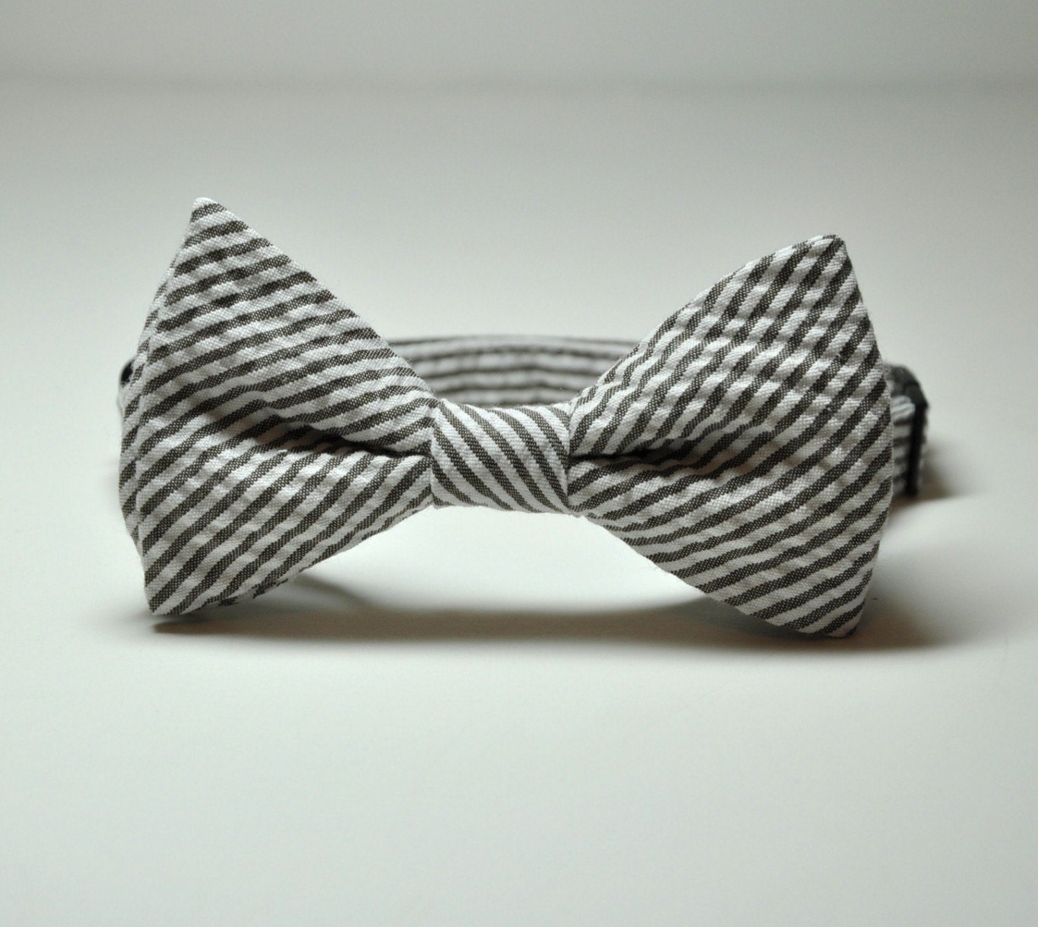 Bowtie for Little Boys Chocolate Seersucker Stripe