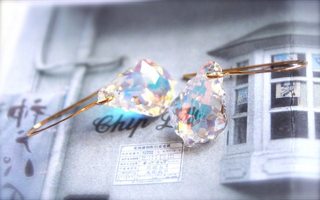 Opulence -- Baroque Chandeliers - Swarovski Earrings, Gold Jewelry, Wedding Jewelry, Bridesmaids Jewelry, AB Finish, Romantic Dazzlers