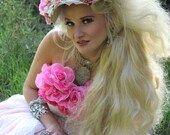 Kentucky Derby Girl Precious PINK ROSES and Flowers Vintage Hat OOAK