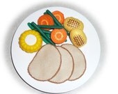 Pretend Play Kitchen - Felt Food Patterns - The Roast Pork Lunch