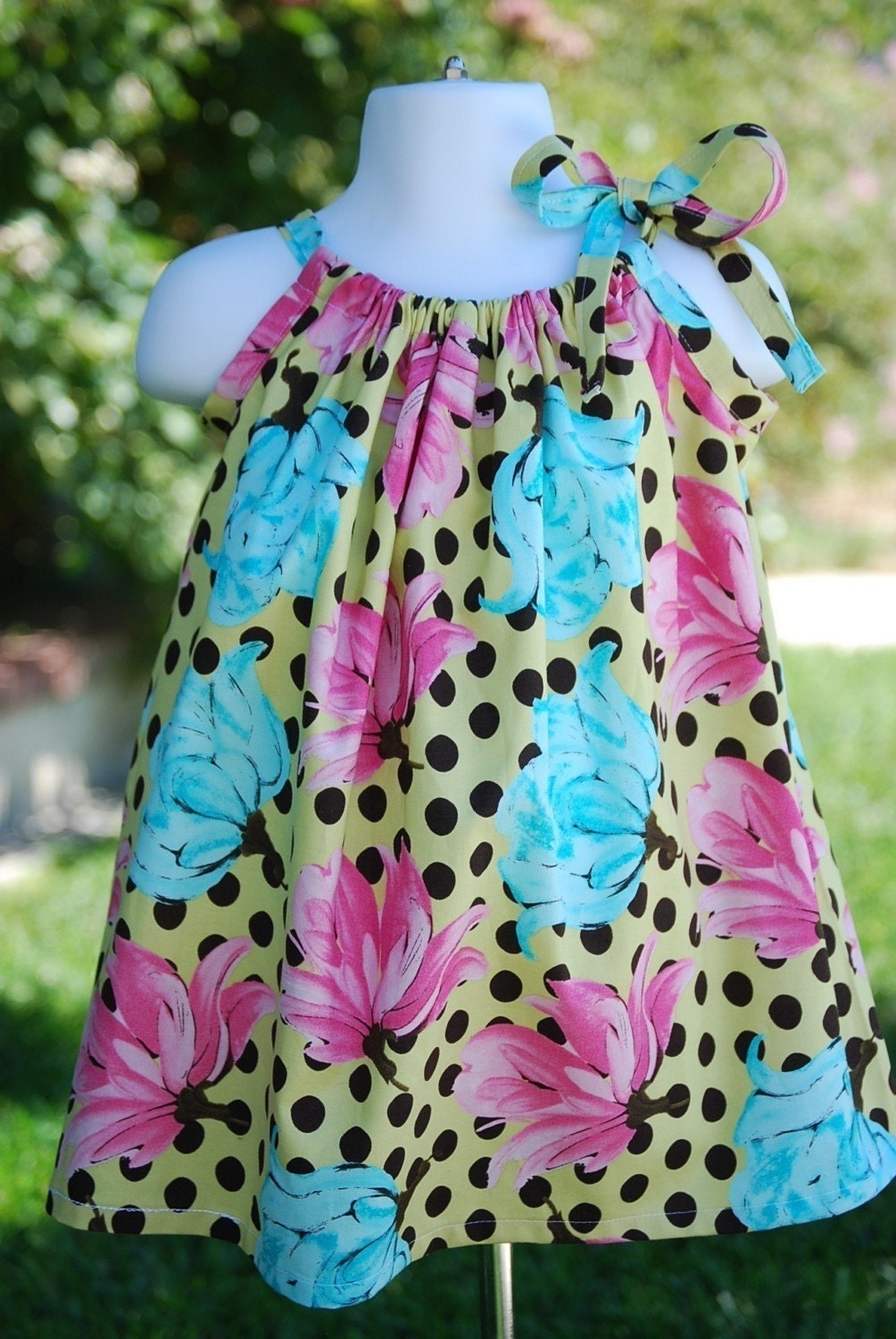 Girls Annabella Dot Pillowcase Dress -  Custom Sizing 6 month..9..12..18..2T..3T..4T .. 5T.. 6 6x