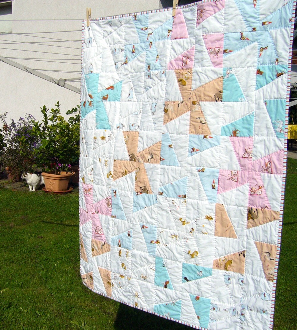 whimsical pinwheels -- Baby / Toddler Heirloom Quilt