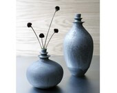 One Large Slate Double Flanged Ceramic Vase by Sara Paloma