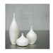 Tiny Trio of White Matte Stoneware Bottles by Sara Paloma