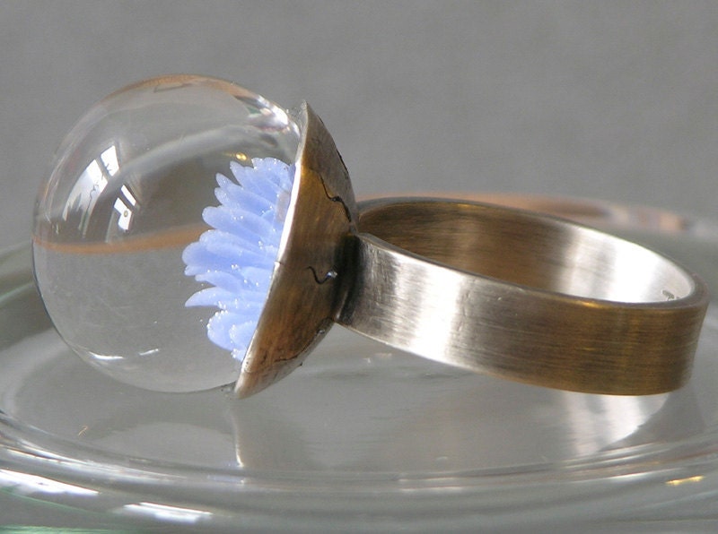 Blue Bachelor Button Ring