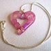 Fused Glass Dichroic Heart Pendant (Blushing Pink Cutout)