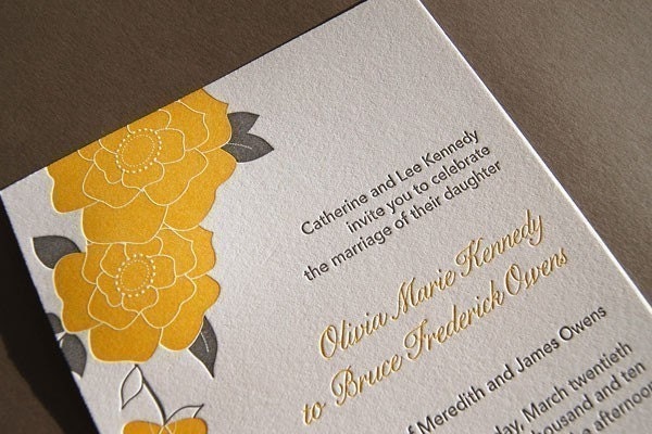 Bloom, letterpress wedding invitations