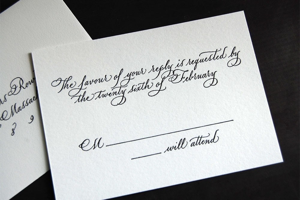 Olivia - Custom Calligraphy and Letterpress Invitation