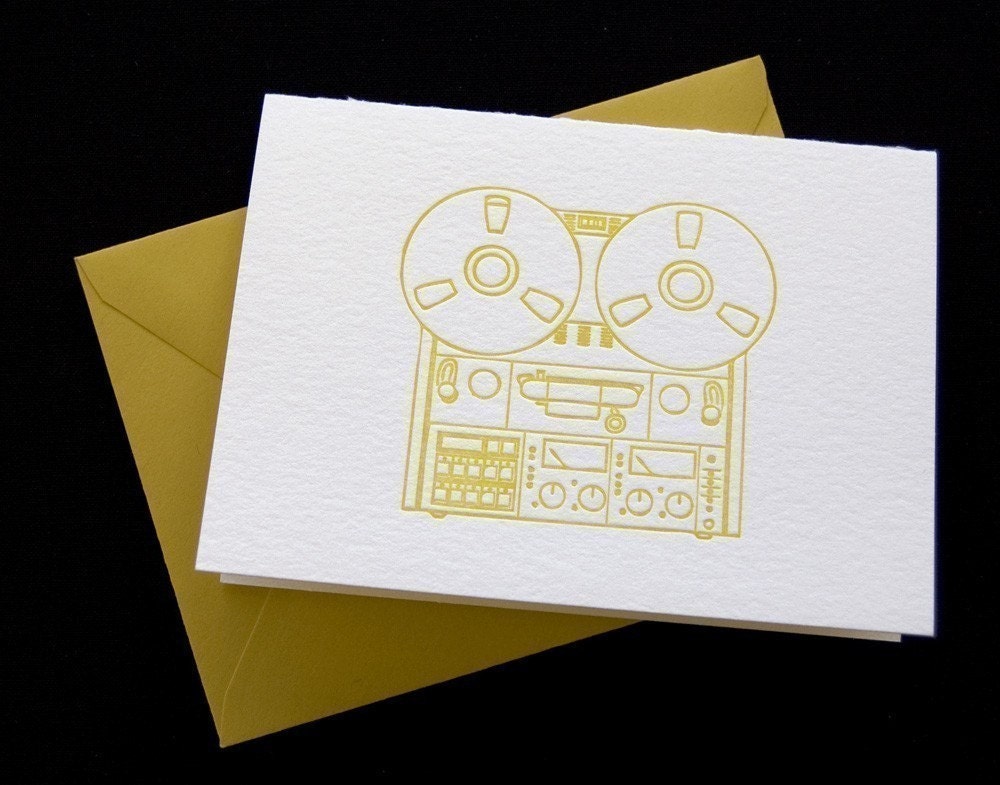 Reel to reel, letterpress card SET