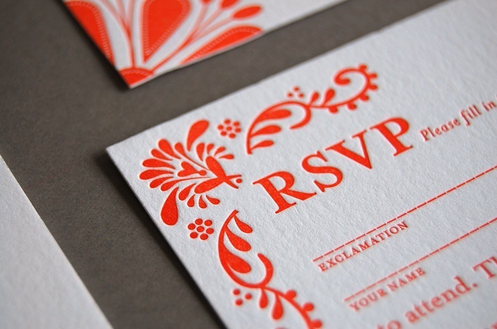 Mexican Tile - letterpress wedding invitation