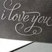 I Love You, black pinstripe, letterpress card