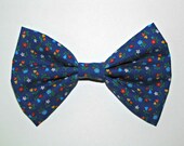 Vintage Blue Floral Hair Bow
