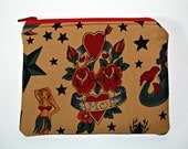 Alexander Henry tattoo flash zipper pouch