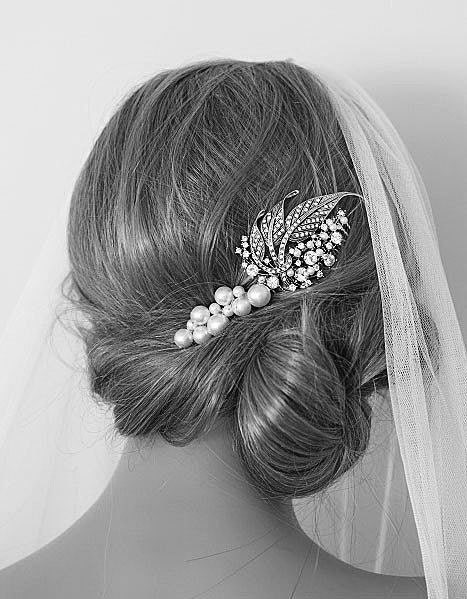 Leaf Headpiece, Bridal Headpieces, Rhinestones Head Piece, - BAUBLES AND LEAF