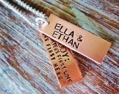 Daddy: A son's first hero, a daughter's first love    Personalized copper and stainless steel Father's Day necklace