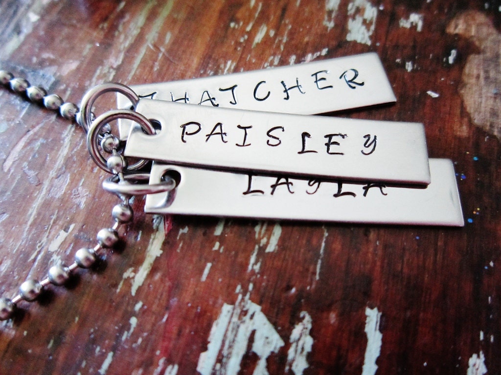 Custom Personalized 3-Bar Stainless Steel Bar Necklace