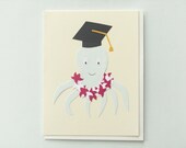 Octopus Graduate with Lei - collage card