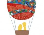 Hot Air Balloon Wedding - print card