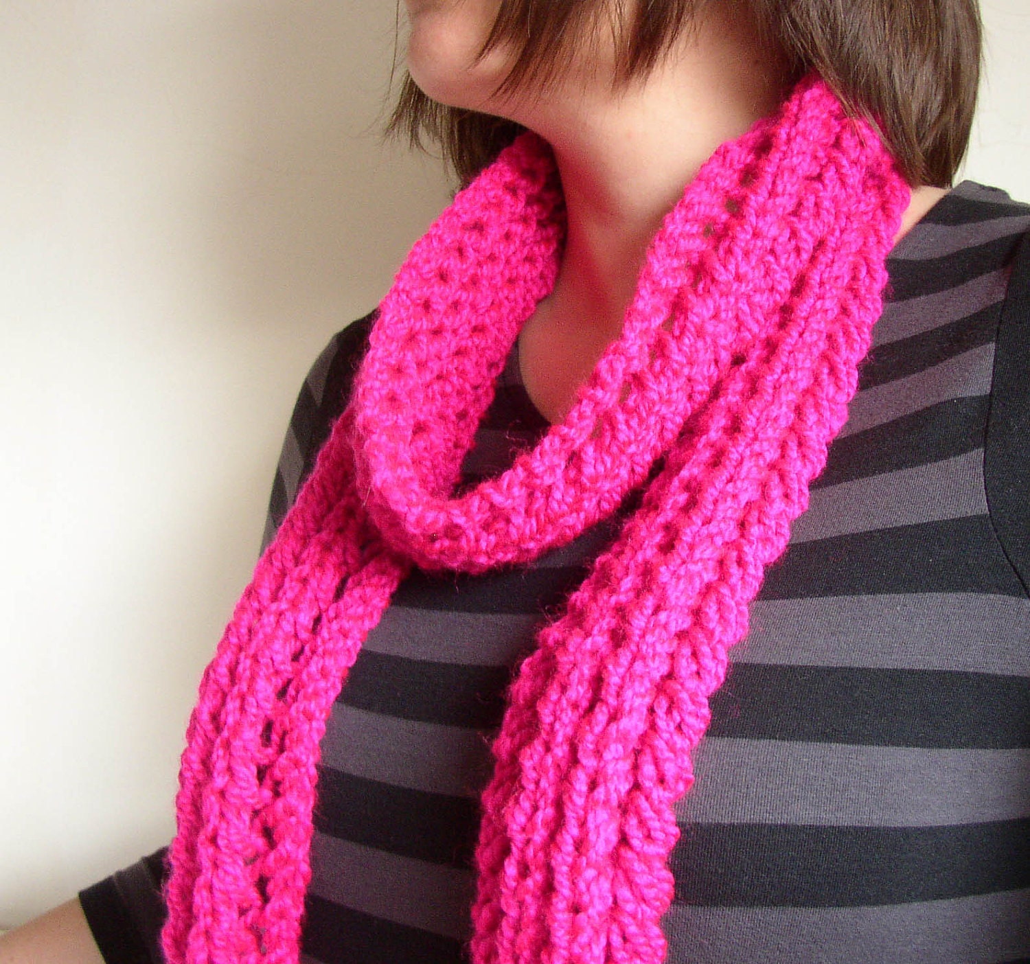 Long Chunky Skinny Scarf