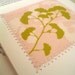 stitched ginkgo branch fabric (set of 4 cards)