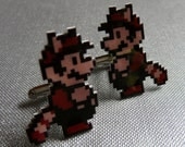 fly mario to the moon - super mario 3 raccoon mario cufflinks