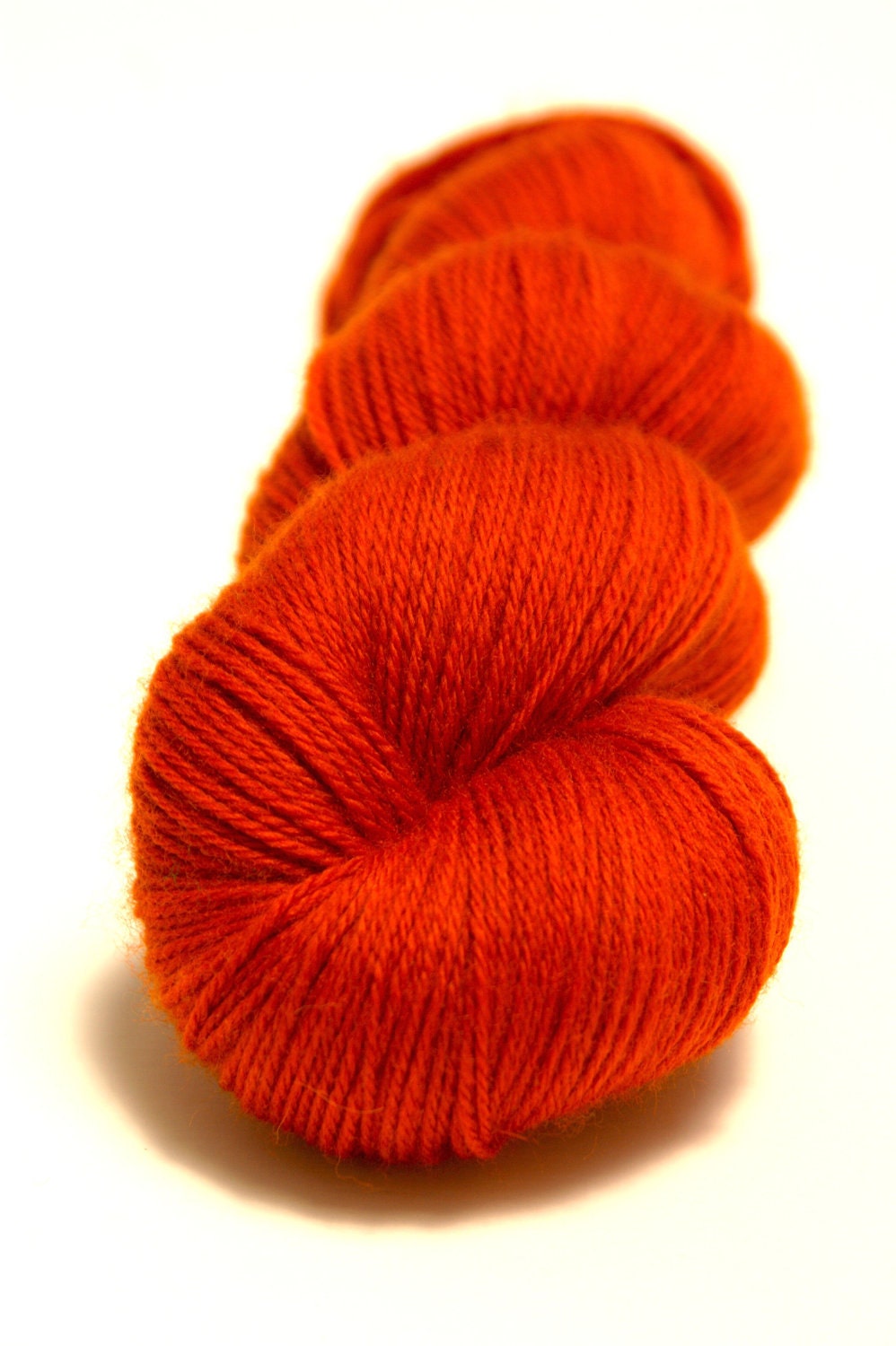 Burnt Orange - Handyed Light Fingering Weight Yarn (100% Superwash Merino Wool, 490 yards/100 gram) FREE SHIPPING