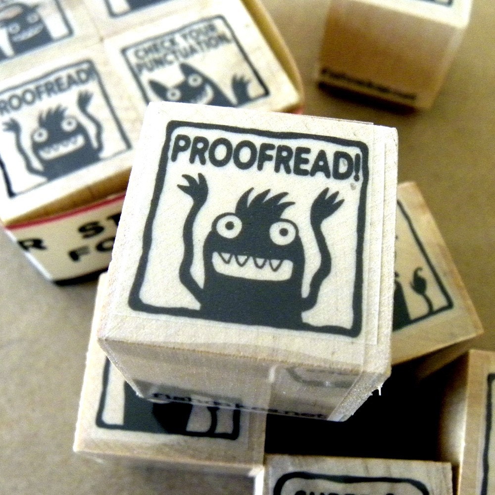 Proofread - Monster rubber stamp for teachers