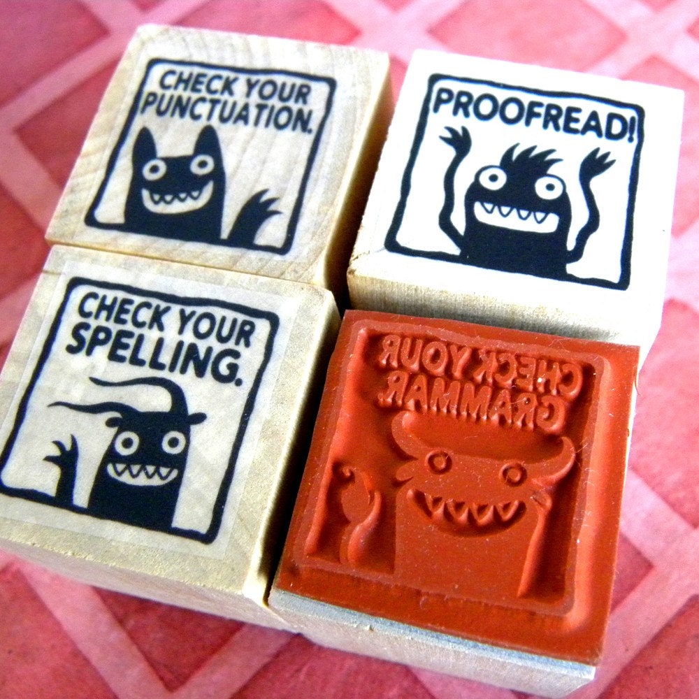 Monster rubber stamps for teachers