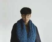 The Puffins Circle Scarf in Denim