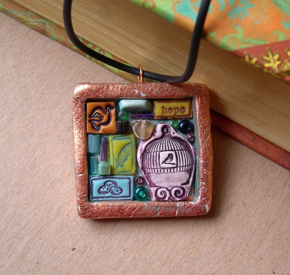 Hope Mosaic Pendant with Black Cord