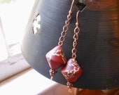 Polymer Clay Dangle Earrings on Copper Chain