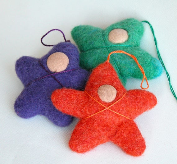 Felted STAR BABIES - Pdf Tutorial - Felt Ornament - small felted beings that fit in a child's pocket -Instant Downloads