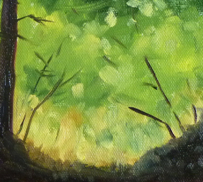 Landscape Oil Painting, Original, 6x8 Canvas, Forest Scene, Tree Landscape, Wall Decor