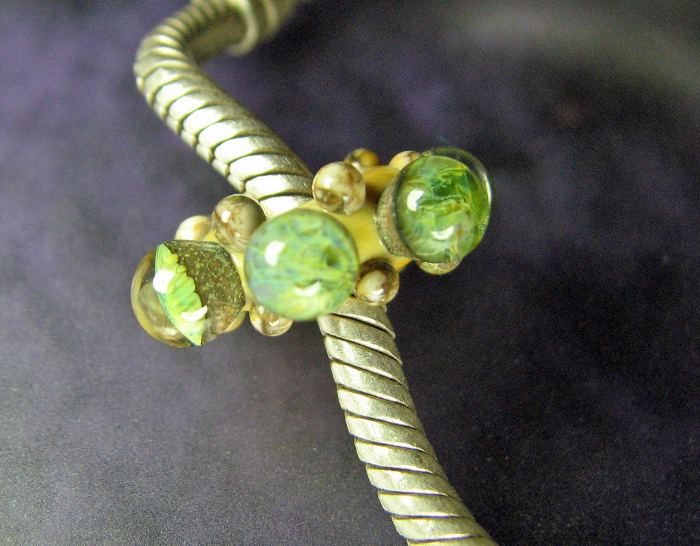 Large Hole Big Hole Lampwork Glass Bead Sandy Beach SRA