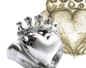 Claddagh Ring - Chunky Ring - Gifts for Her - Modern Celtic Jewelry - Sterling Silver - Handmade Irish promise Ring - Rickson Jewellery