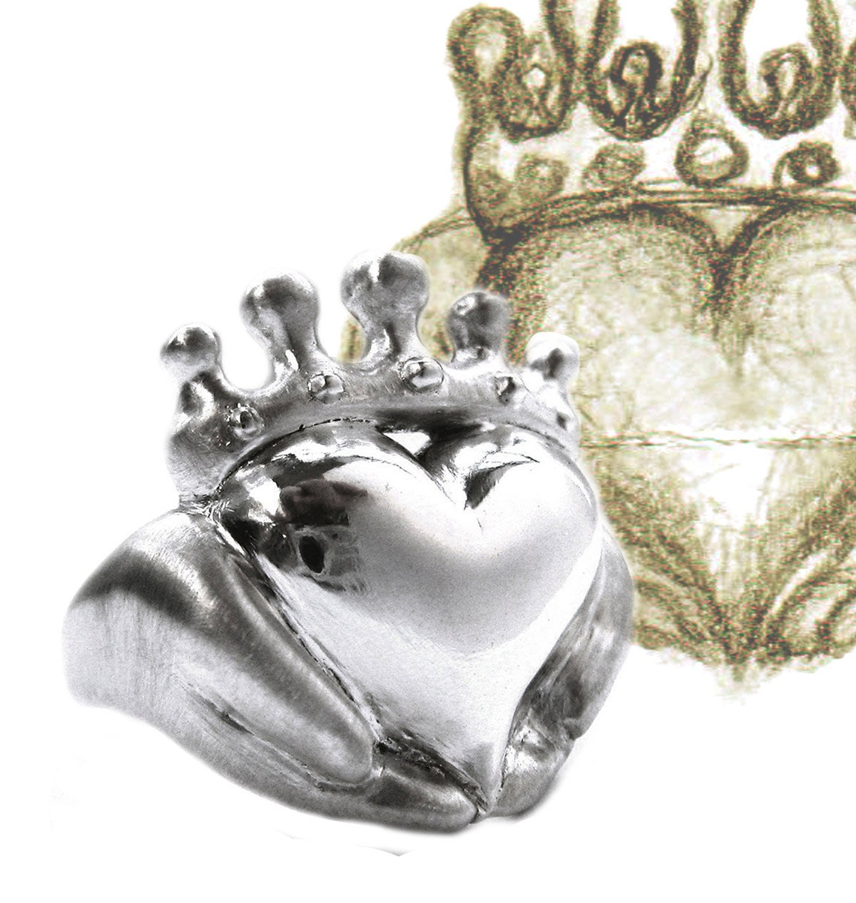 Claddagh Ring - Chunky Ring - Gifts for Her - Modern Celtic Jewelry - Sterling Silver - Handmade Irish promise Ring - Rickson Jewellery