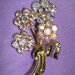 Lovely Vintage Rhinestone Floral Bouquet Brooch