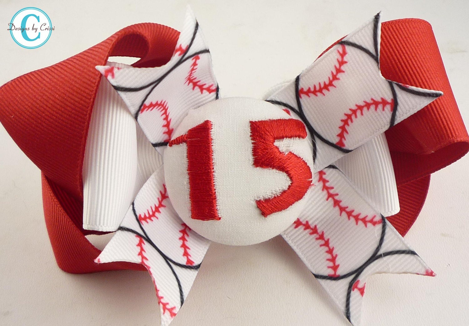 Baseball Hair Bow Hairbow Number Custom , Personalized, Softball Choose your bow colors, monogram numer