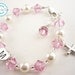 Baptism Bracelet Christening Cross Initial Pearl Crystal, chose colors girls, baby, toddler, white pink cream baby gift, first communion