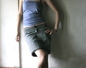 Wrap Skirt in grey cotton Jersey  - womens mini skirt aline  multifunctional mini skirt