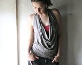 Halter top - draped tank top - jersey sexy tshirt plus red bandeau top