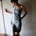 One Shoulder mini Dress in dust blue raw silk