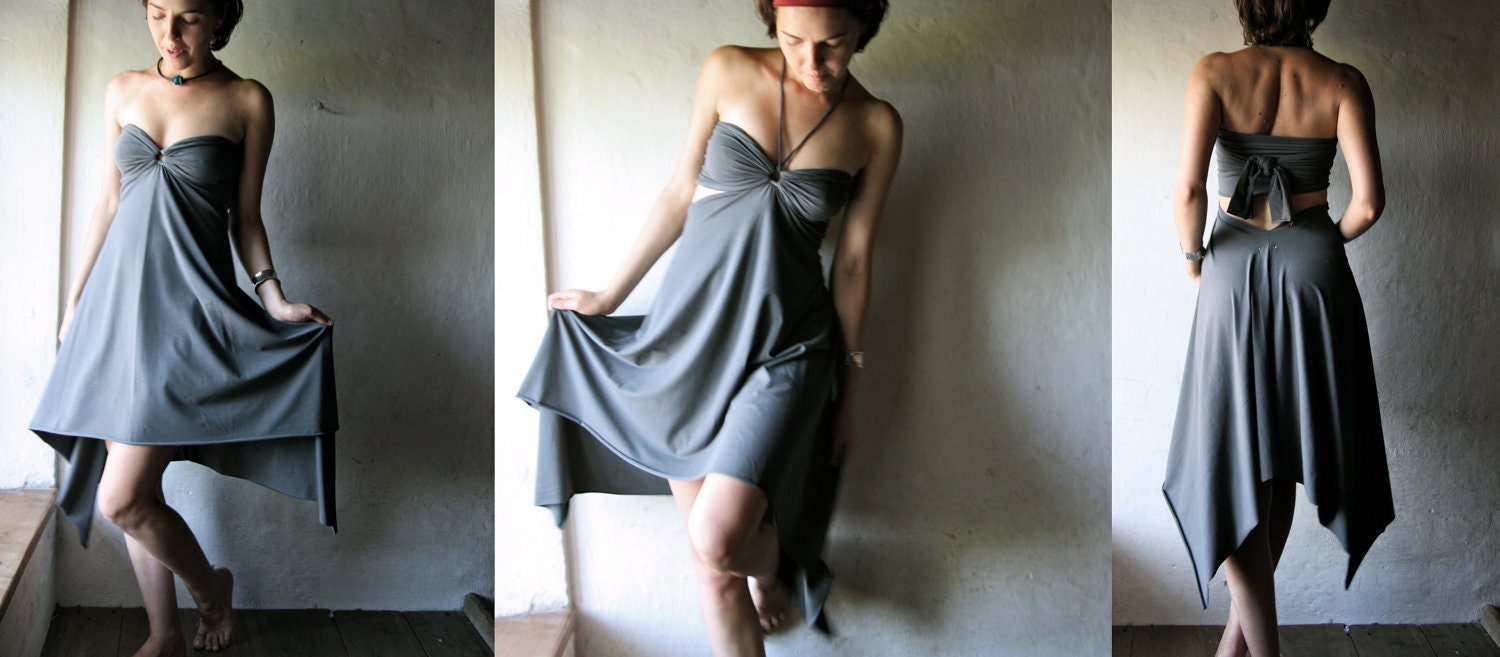 Multifunctional dress - top - skirt in cotton jersey - 10 ways to wear