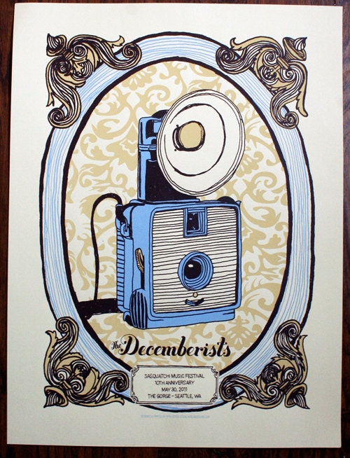 The Decemberists - 18x24 Limited Edition Silkscreen Gigposter - Sasquatch Music Festival - Hero Design Studio