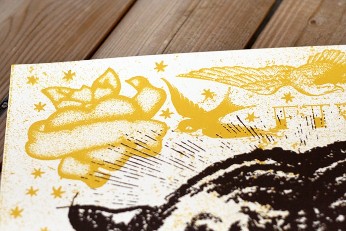 Easy Tiger - 16 x 20 Hand Printed Silkscreen Poster Art Print - Hero Design Studio