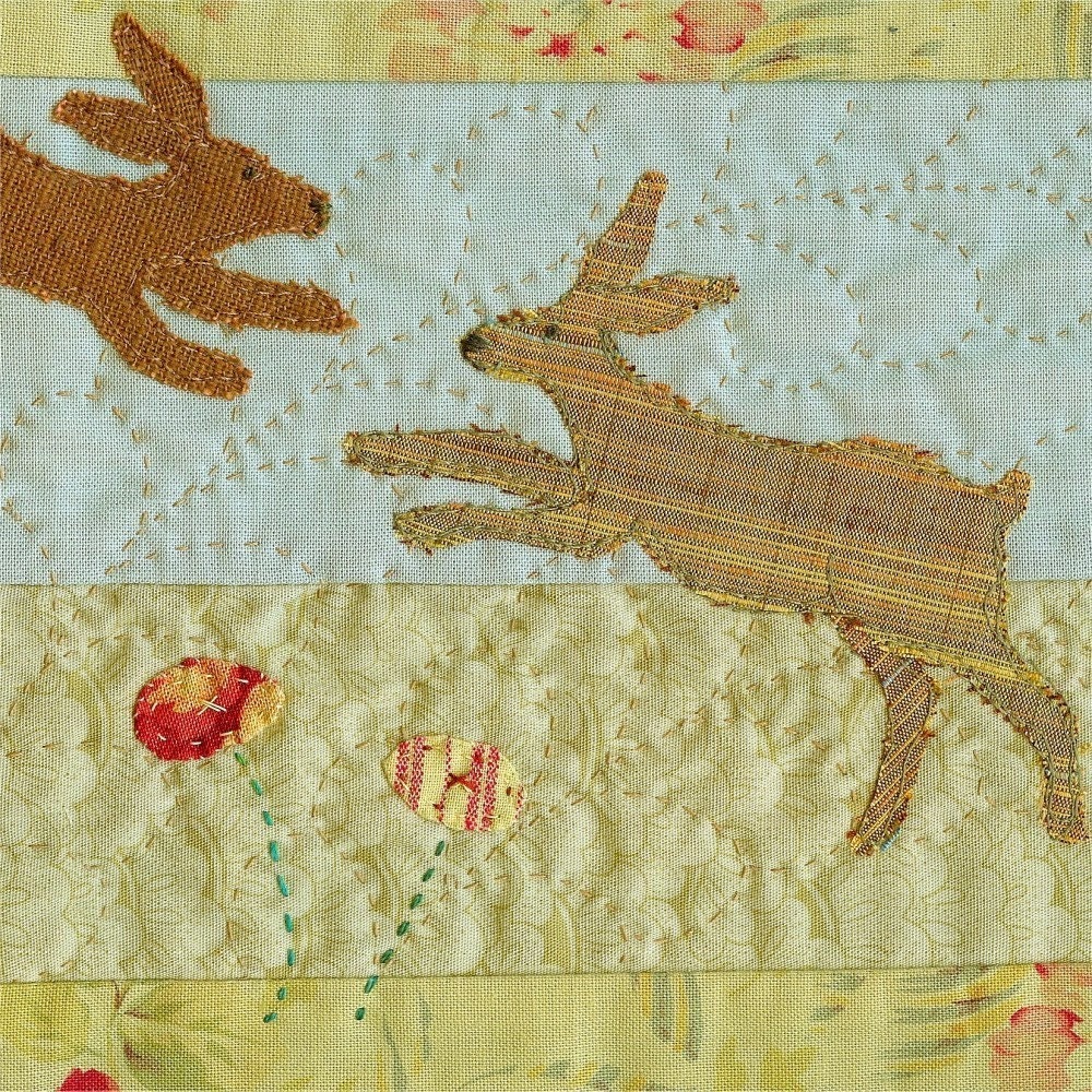 Hares applique picture pattern