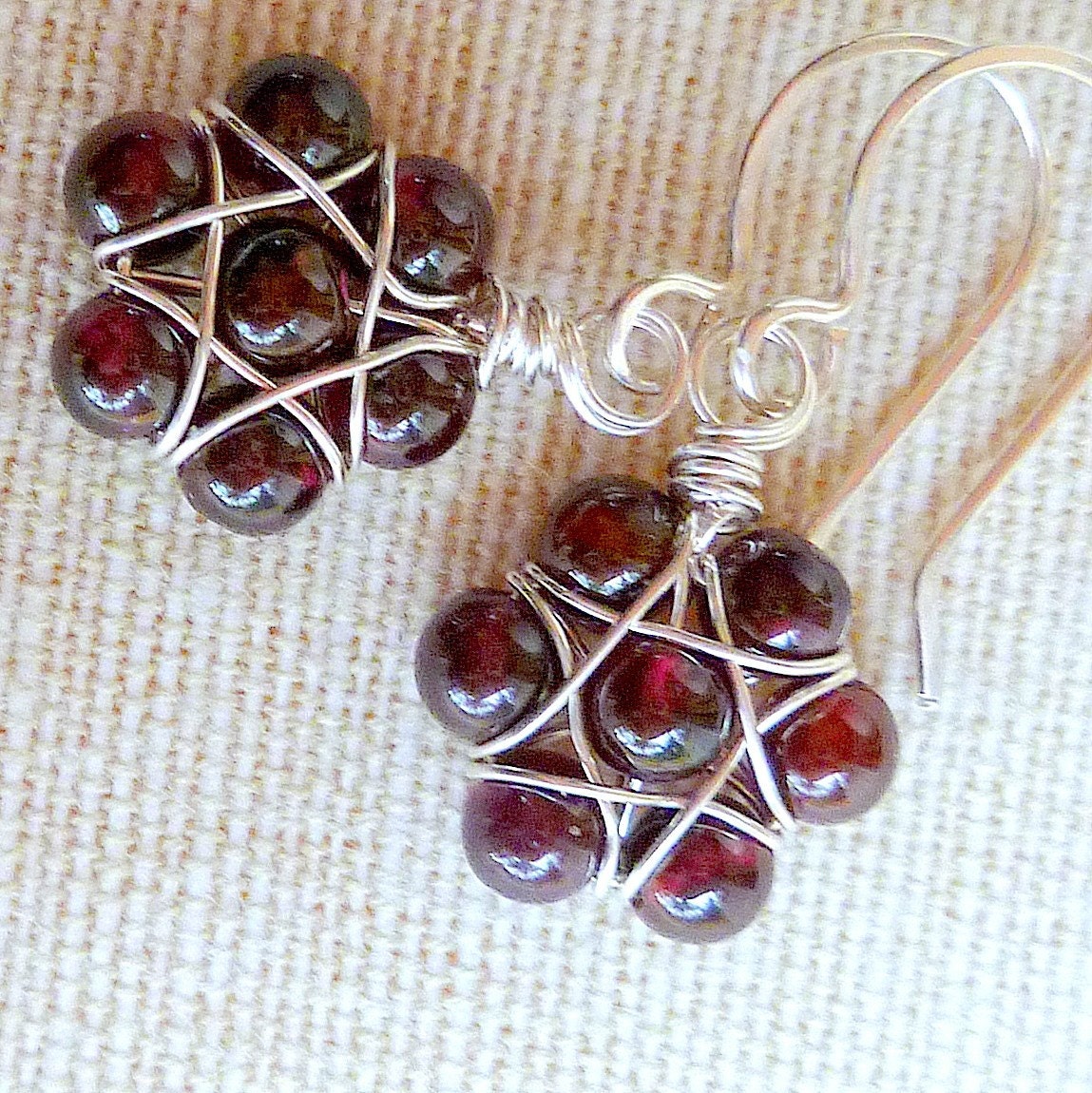 Shield and Flower, MAGEN V'PERACH, earrings in sterling silver and gemstone from over 20 to choose from