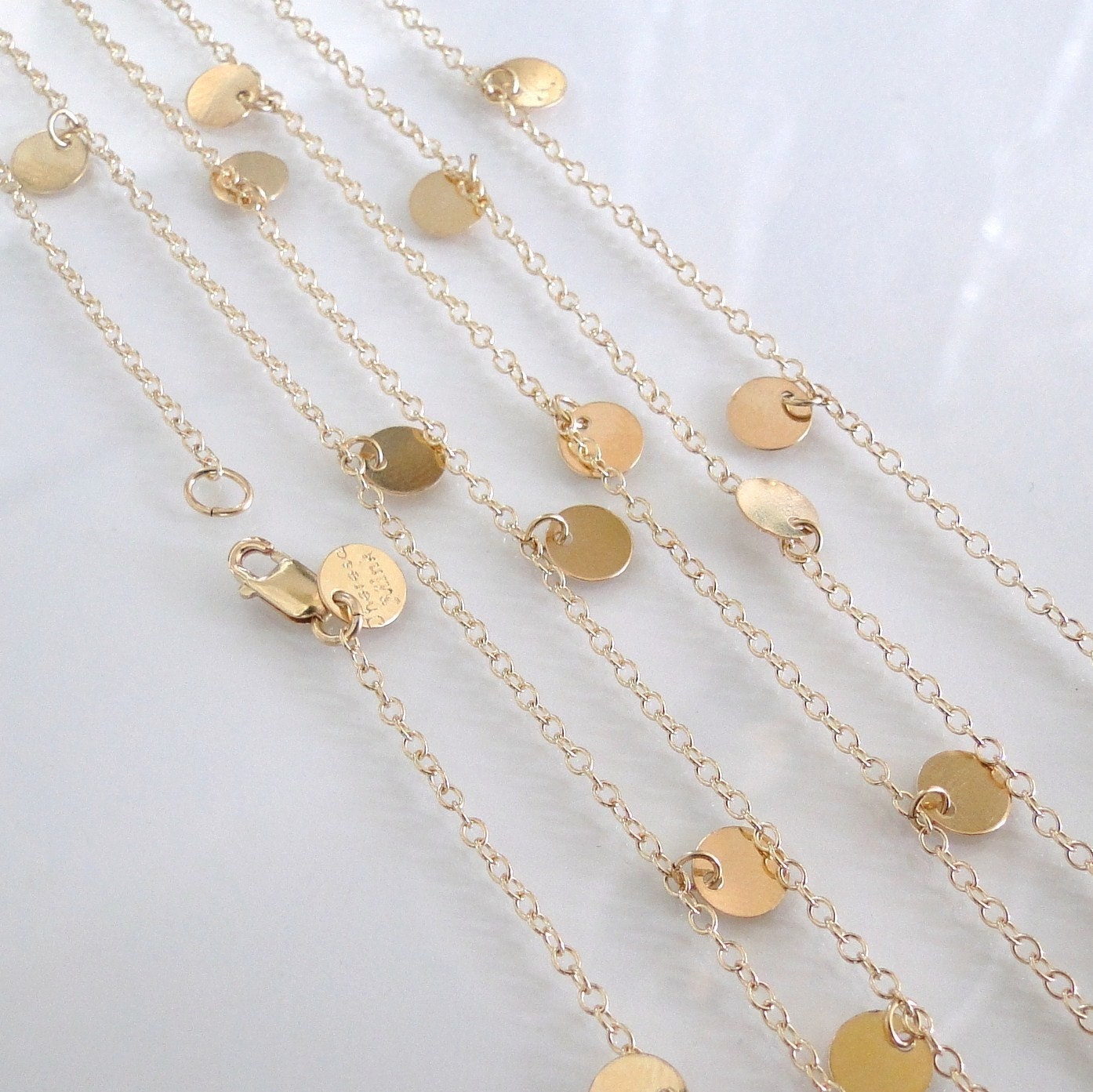 44 Inch Courtney Cox Long Wrap Around Necklace - Celebrity Style - 44 Inch 14K Gold Filled Chain