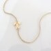 Sideways Initial Necklace - 14K SOLID GOLD, Your  Initial, Asymmetrical Necklace