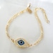 Lucky Evil Eye Bracelet As Seen On Kim Kardashian And Kelly Ripa 14K Gold Filled